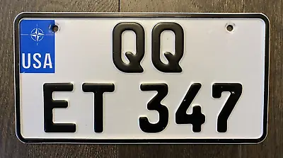 US Military License Plate Germany USA European Armed Forces Overseas QQ ET 347 • $29.95