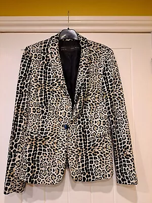 Immaculate Ladies Zara Basic Leopard Print Jacket Size 10 UK Lined   • $16.16