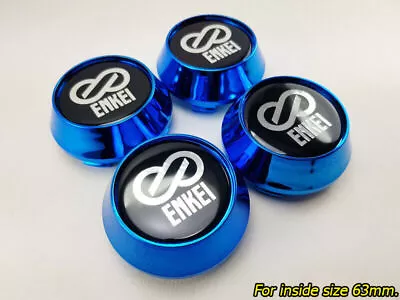 Cover Wheels Rim Center Caps Size 63mm Blue Logo Black For Enkei RPF1 Racing Car • $61.01