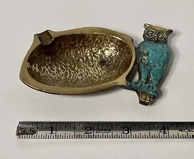 Vintage Solid Brass Owl Ash Tray Made In Israel • $20