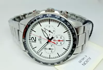 Men's Watch Chronograph Aviator Avion Sport 40mm Steel Bracelet Aluminium • $142.52