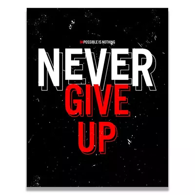 Never Give Off Poster Focus Motivational Quotes Success 11X14 Inches • $9.95