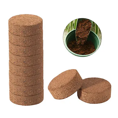 Coir Disc Brick Fiber Peat Soil Plant Seed Starter Pellet Nutrient Compost • £5.93