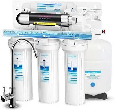 £119.99 • Buy Geekpure 6-Stage Reverse Osmosis Water Filter Filtration System 75GPD - RO6-UV