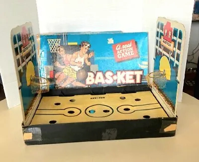 Vintage Cadaco Ellis Basketball Bas-Ket 1955 Action Board Game Ball Sports USA  • $12