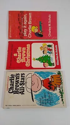 3 Vintage Peanuts Charlie Brown Snoopy Books WIDE & COLOR  C. Schulz Early 70s • $4