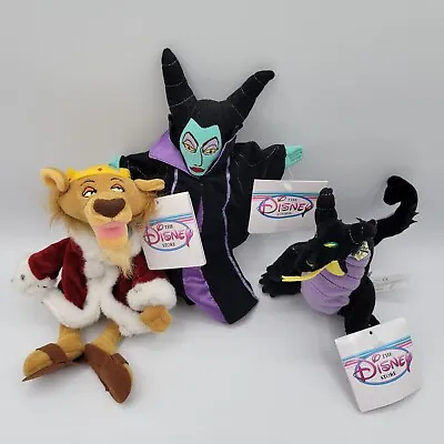 Disney Store Maleficent Dragon Prince John 7-11  Bean Plush Lot W/ Tags EUC • $9