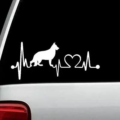 German Shepherd Heartbeat Dog Decal Sticker Auto Window Art K-9 K9 Mom Dad • $3.58