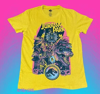 New Jurassic Park T-Rex Mens Yellow World Vintage Throwback T-Shirt  • $19.95