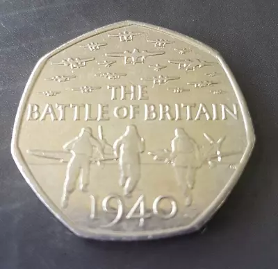 2015 CIRCULATED 50p BATTLE OF BRITAIN Fifty Pence Coin Elizabeth II • £3.50