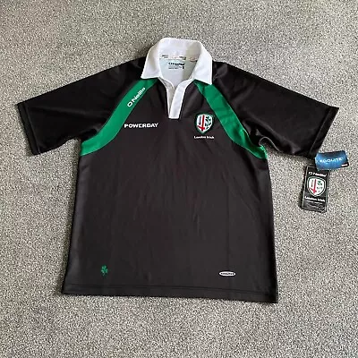 London Irish Rugby Shirt Men Small S Black O’Neills Koolite Collar New Old Stock • £17.90