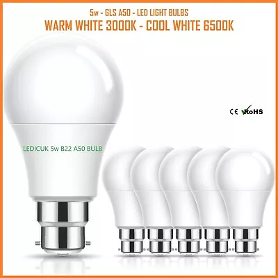 5W GLS LED Bulb B22 Bayonet LED 40w Light Bulbs Warm/Cool White Lamps ♻️120° ECO • £5.99