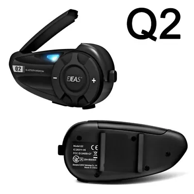 Q2 800m Intercom Bluetooth Motorcycle Helmet Interphone Headset For 2 Riders 5.1 • $68.99