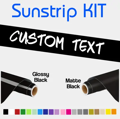 Custom Sunstrip Windscreen Fit Any Car Text Sun Strip Personalised 140 X 20 Cm🔴 • £15.89