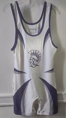 MATMAN Wrestling Singlet Men's VINTAGE WHITE & PURPLE Adult MEDIUM  • $49