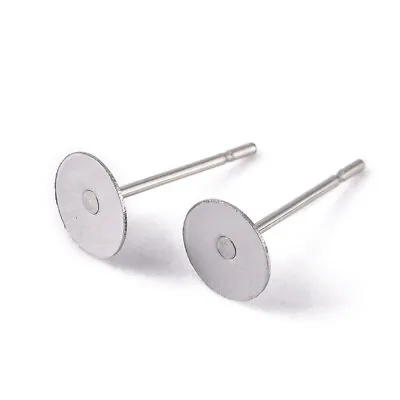 Stainless Steel Stud Earring Blanks 6mm Pad - Pack Of 20 • £1.50