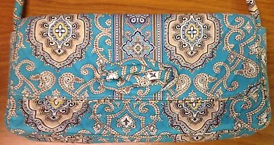 EUC Vera Bradley Knot Just A Clutch Purse Totally Turq Turquoise Removable Strap • $19.99