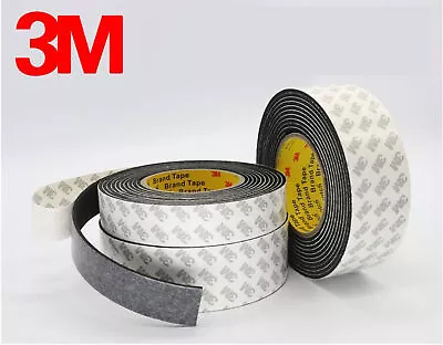 3M Eva Foam Adhesive Tape Single Sided 1 2 3 5mm Thick Black Shockproof Seal • £57.62