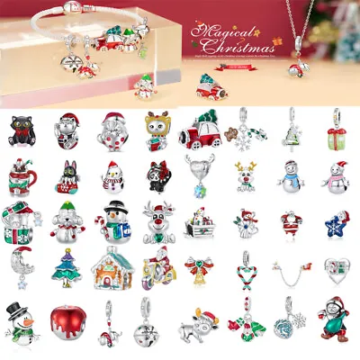 Fashion Authentic 925 Sterling Silver Snowflake Christmas Beads Charms Bracelets • $10.39