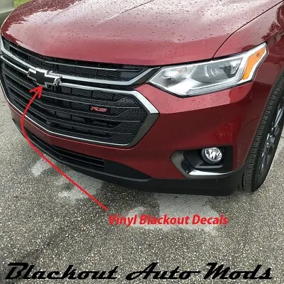 2018-23 Chevy Traverse Matte Black Emblem Blackout Kit Vinyl Overlay Decal Set • $14.95