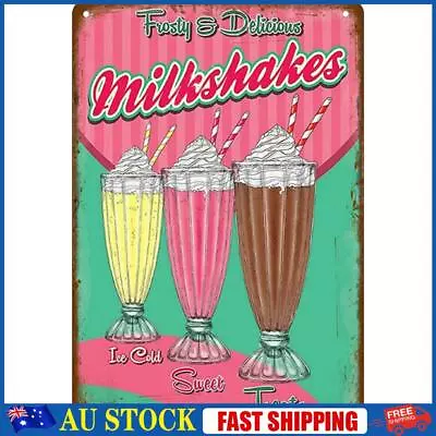 Ice Cream Metal Vintage Tin Painting Flat Tin Sign Wall Poster Bar Decor 20x30cm • $9.99