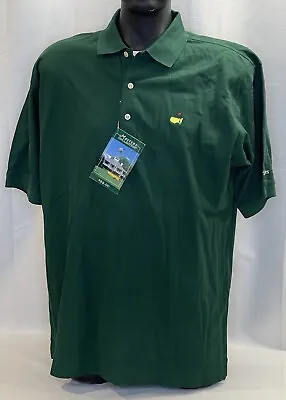 Masters Collection Mens Polo Large 60's 2 Ply Mercerized Cotton Augusta Green • $75