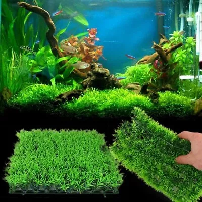 $5.69 • Buy Aquarium Eco-Friendly Artificial Green Water Grass Plant Lawn Fish Tank Decor
