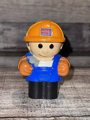 Vintage Mega Bloks Construction Worker Man Figure Hard Hat Hammer First Builders • $4.99