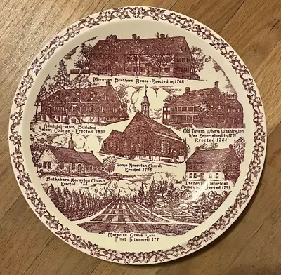 Vernon Kilns Salem North Carolina Moravian Church Collector Plate 10 1/2  • $30.50