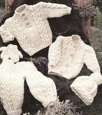 709 Boy's Girls Cable Set Aran 16 To 22  Vintage Knitting Pattern Copy • £3.49