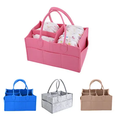 Portable Baby Infants Nappy Felt Storage Bag Organizer Basket Box • £13.19