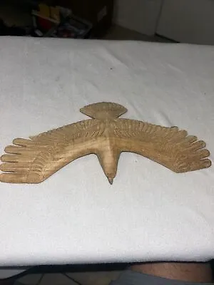 Vintage Hand Carved Wood Seagull Bird Wall Hanging Plaque Figurine • $25