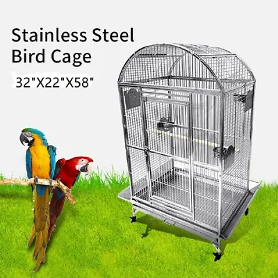 32 X22 X58  Stainless Steel SUS201 Dome Top Style Bird Macaw Cage Parrot Cage  • $1249