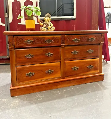 £150 • Buy Vintage French Style Sideboard Chest Of Drawers With Carved Detail