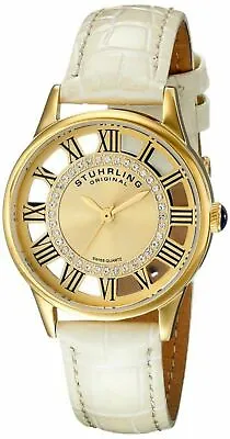 NEW Stuhrling Original 890L.02 Women Vogue Analog Champagne 23K Gold Watch 165FT • $74.05