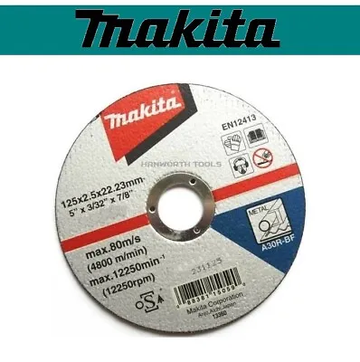 Makita 125mm Cutting Disc For Metal Steel High Grade 2.5mm Flat 5  Inch Wheel • £8.96