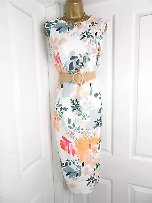 £0.99 • Buy M&S Per Una Floral Print Sleeveless Pencil Dress Size 20 Spring Summer
