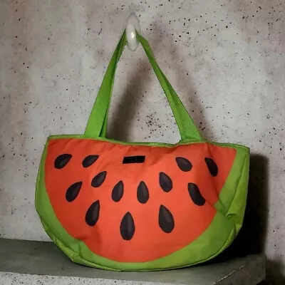 Watermelon Slice Nylon Cooler Insulated Travel Tote Bag Purse 16x8 • $17.55