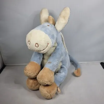 £74.99 • Buy Noukies - Paco Blue & Beige Donkey - Musical Baby Comforter Boy Soft Toy Belgium