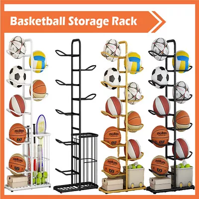 Football Basketball Storage Rack Sport Equipment Organizer Display Stand AU • $42.77