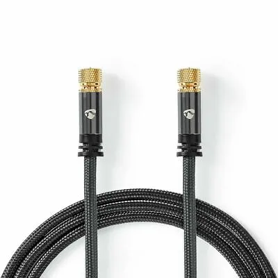 5m Braided F Type Screw Male To Male SAT SKY COAX Antenna Cable FULLY SHIELDED • £12.52