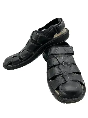 Merrell Men's Montana Black Leather Fisherman Sandals Shoes Size 10 U.S. • $39.95