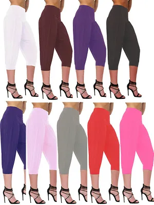 Ladies Women Ali Baba**3/4** Baggy Trouser Cropped Legging Hareem Pants Harem • £6.99