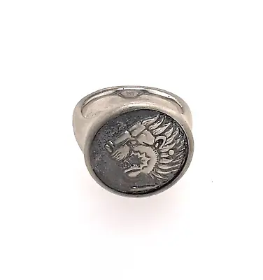 David Yurman .925 Sterling Silver Petrvs Lion Tag Coin Men Ring Size 7US • $209.99