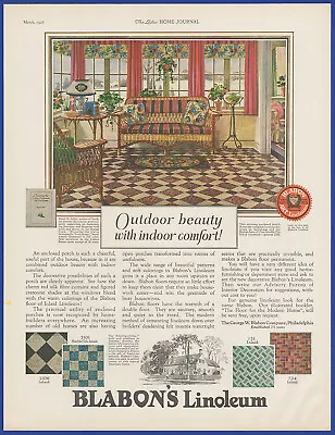 Vintage 1926 BLABON'S Linoleum Flooring Home Art Décor Ephemera 20's Print Ad • $11.21