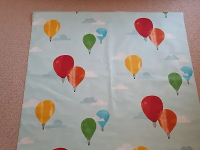 Harlequin And Away We Go Oilcloth Wipe Clean Fabric Hot Air Balloon 1 Metre • £12.99