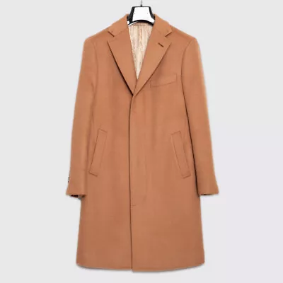 Beckenstein Bespoke Size 36 Tan Cashmere Hand Tailored Coat • $698