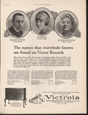 1925 Victor Victrola Music Record Dance Ponselle Heink Song No 410 Photo  21704 • $21.95