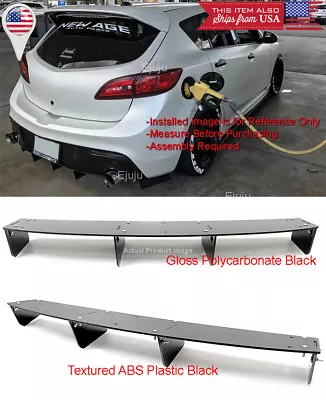 34  L Black Rear Bumper 4 Shark Fin Splitter Diffuser Winglet Valence For VW • $69.99