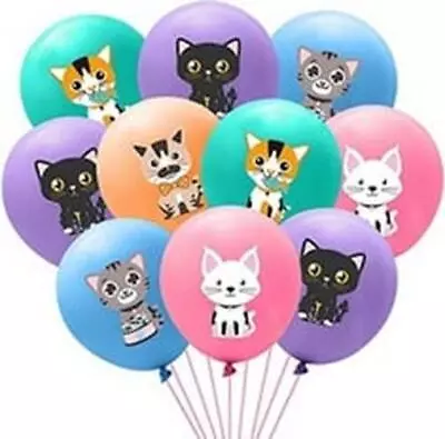 Cute Cat Balloons For Kids Adults Kitten Birthday Party Baby Shower 510 20 Pcs • £5.95